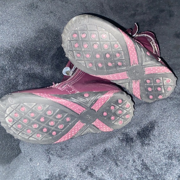 Purple leather baby boots - Picture 3 of 3